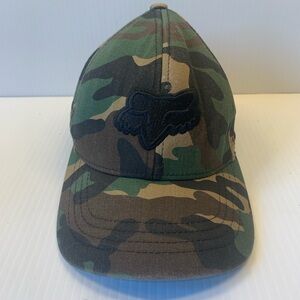 Fox Youth Black Logo Cap with Camo Details